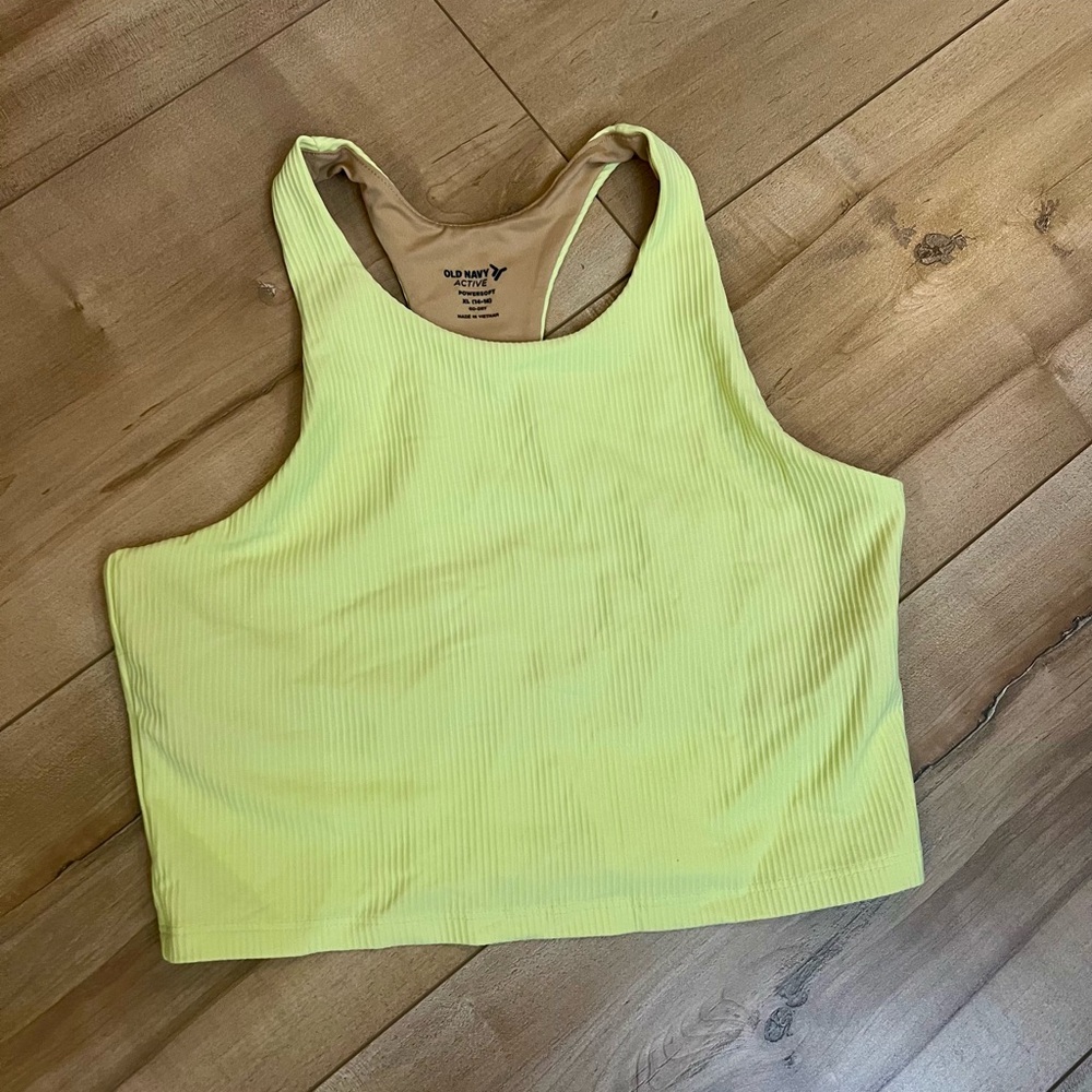 Vibrant Lime Ribbed Crop Top